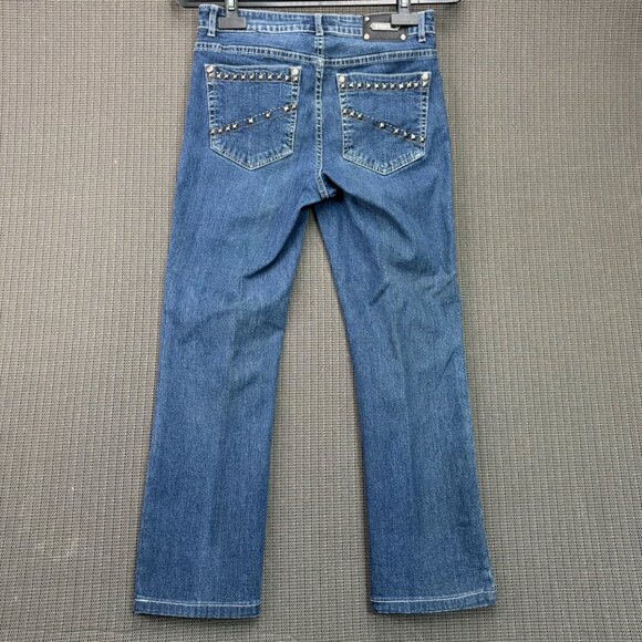 Tru Luxe Womens Studded Bootcut Jeans Size 10 Blue Denim - Picture 11 of 13
